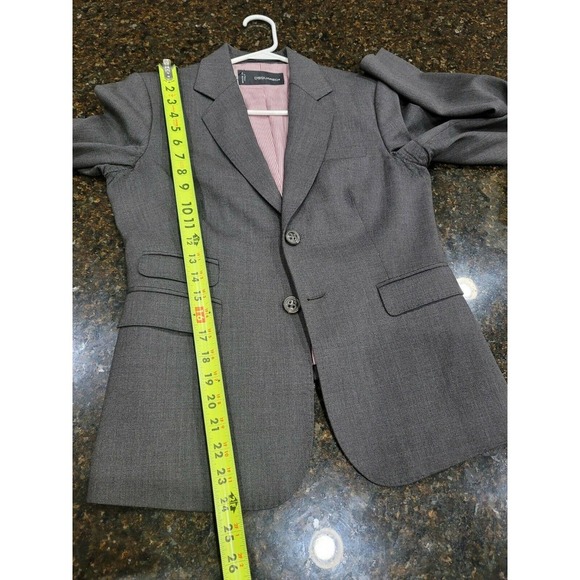 Dsquared2 Women's Solid Gray Wool Long Sleeve Single Breasted Blazer Size 46 - Picture 11 of 12